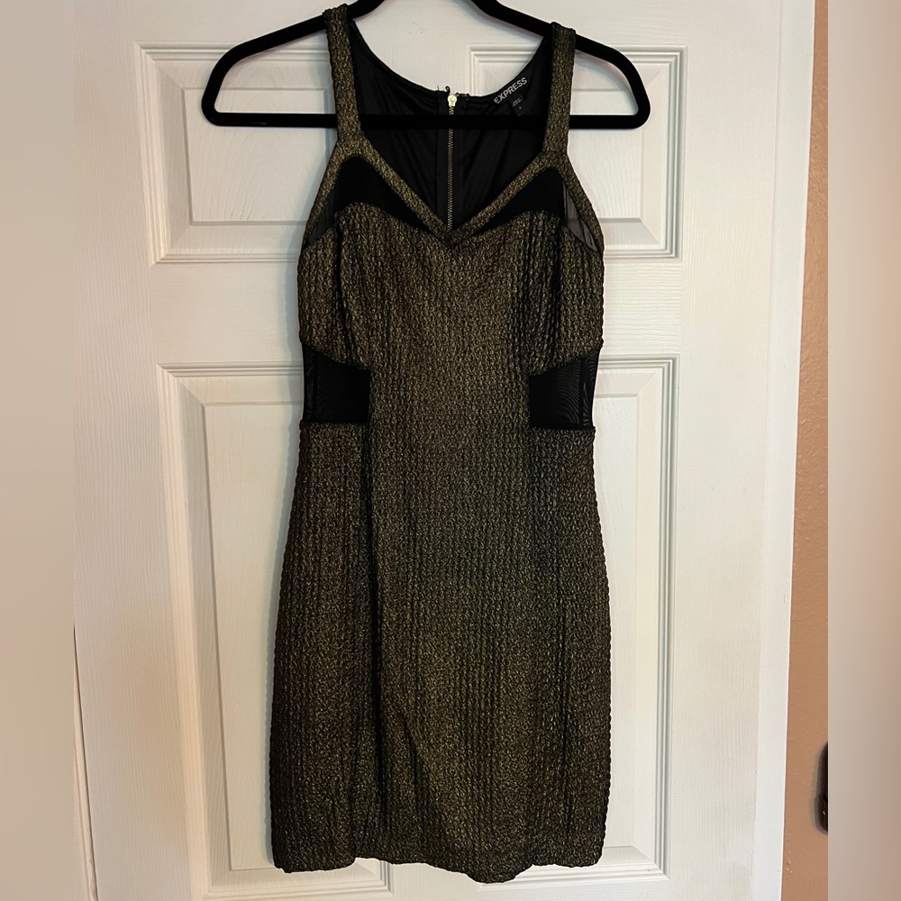 Express women’s size 6, metallic body con Meshkat out dress